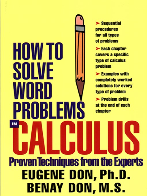 Title details for How to Solve Word Problems in Calculus by Eugene Don - Available